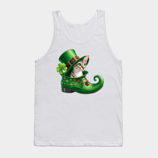 Oriental Shorthair Cat Shoes For Patricks Day Tank Top by Chromatic Fusion Studio